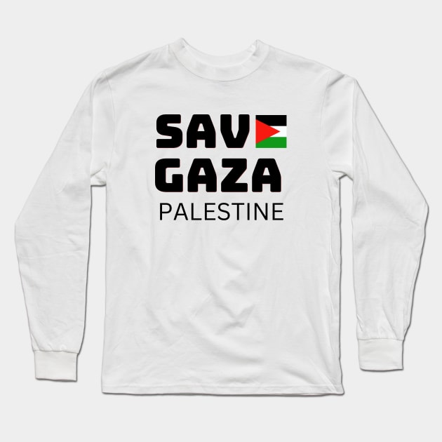 Save Gaza Long Sleeve T-Shirt by mkhriesat